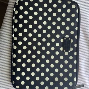 Kate spade black/white polka dot 13’ laptop case